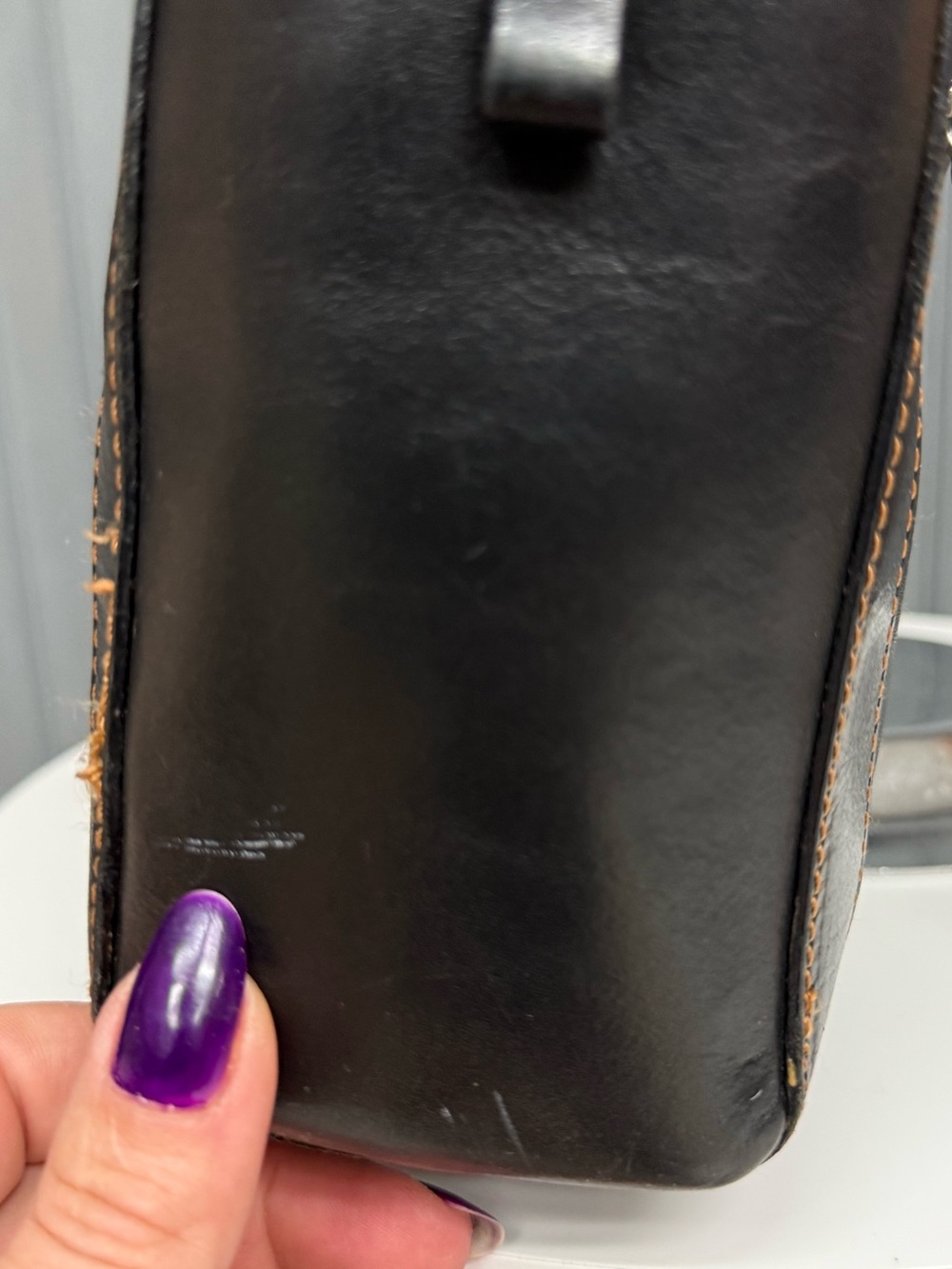Plinio Visona Black Leather Baguette Shoulder Bag Made in Italy Minimalist - Picture 15 of 17